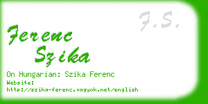 ferenc szika business card
